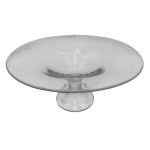 Vintage Hand Blown Krosno Centerpiece Bowl Poland 14"x6.5"